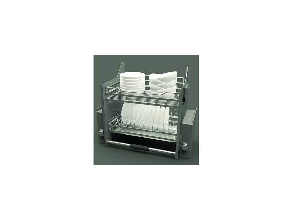 Bộ rổ chén đĩa di động thiết kế lưới tròn Sơn phủ nano (màu bạc) Hafele 800mm KOSMO LENTO 504.76.407